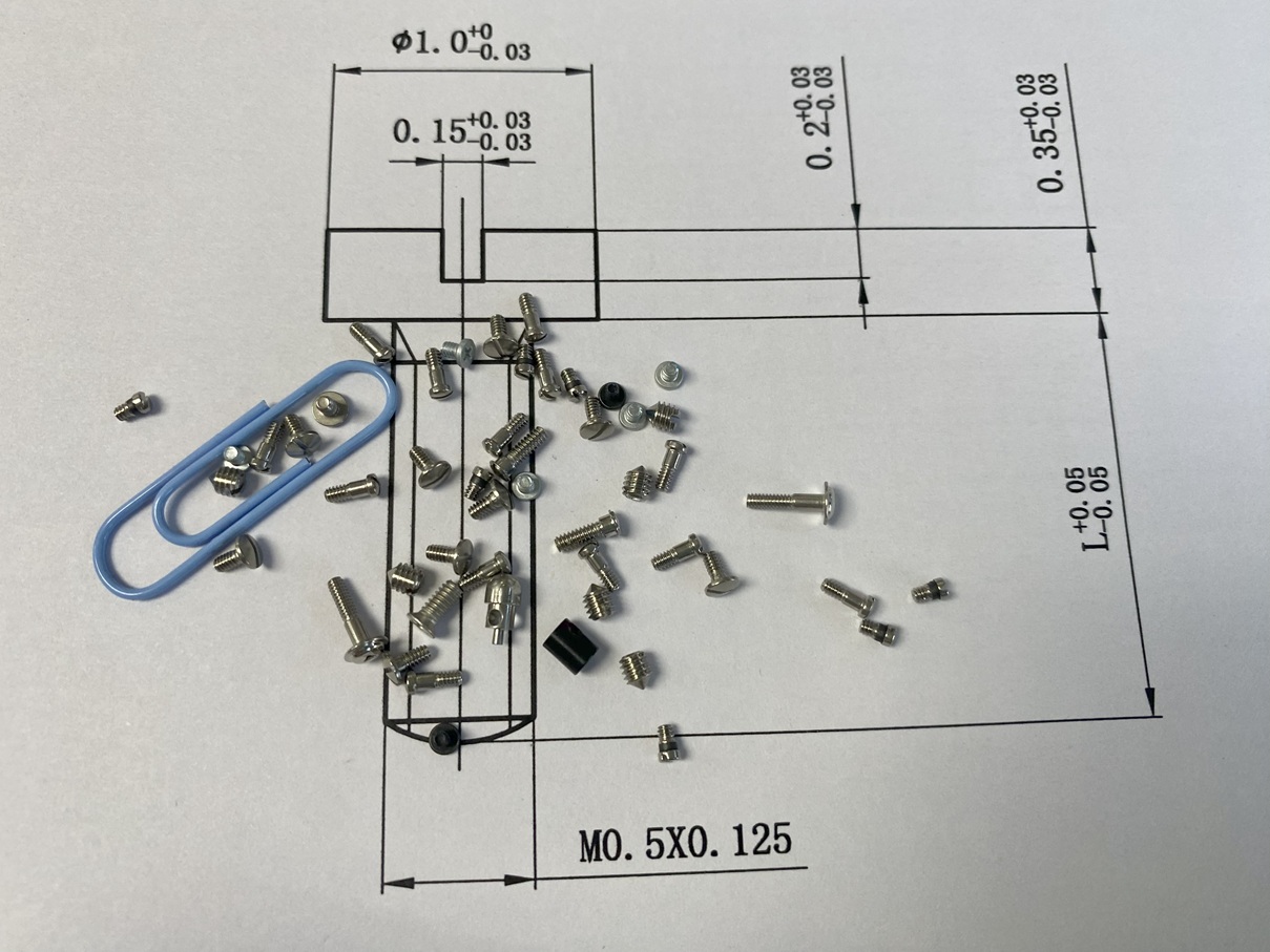 Micro screw to M0.4