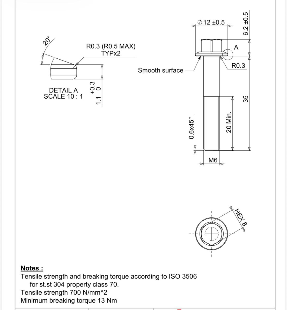 SS 304 FLANGE BOLT 