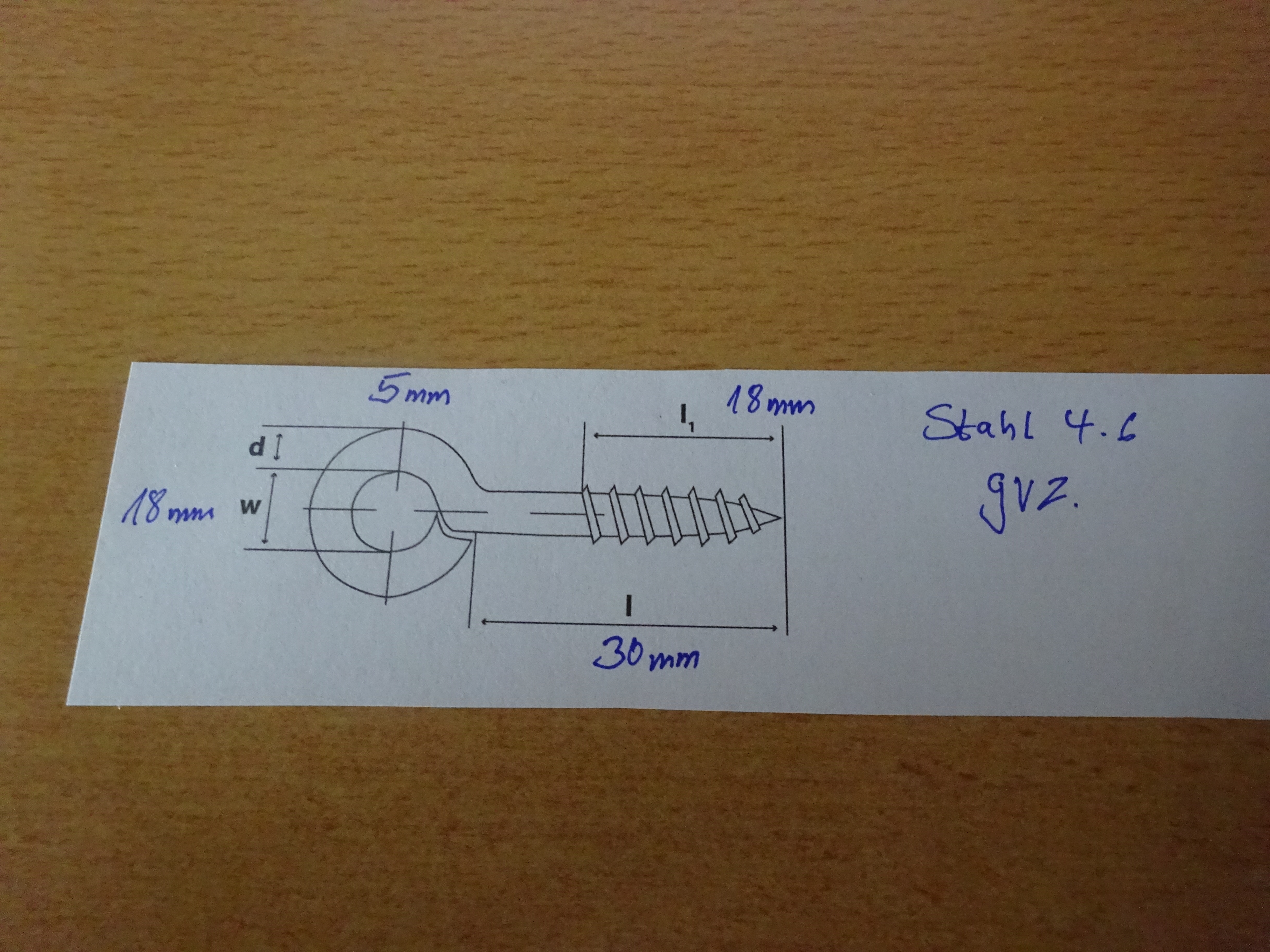 250.000 Eye bolts 4.6 30 x 18 mm gvz.
